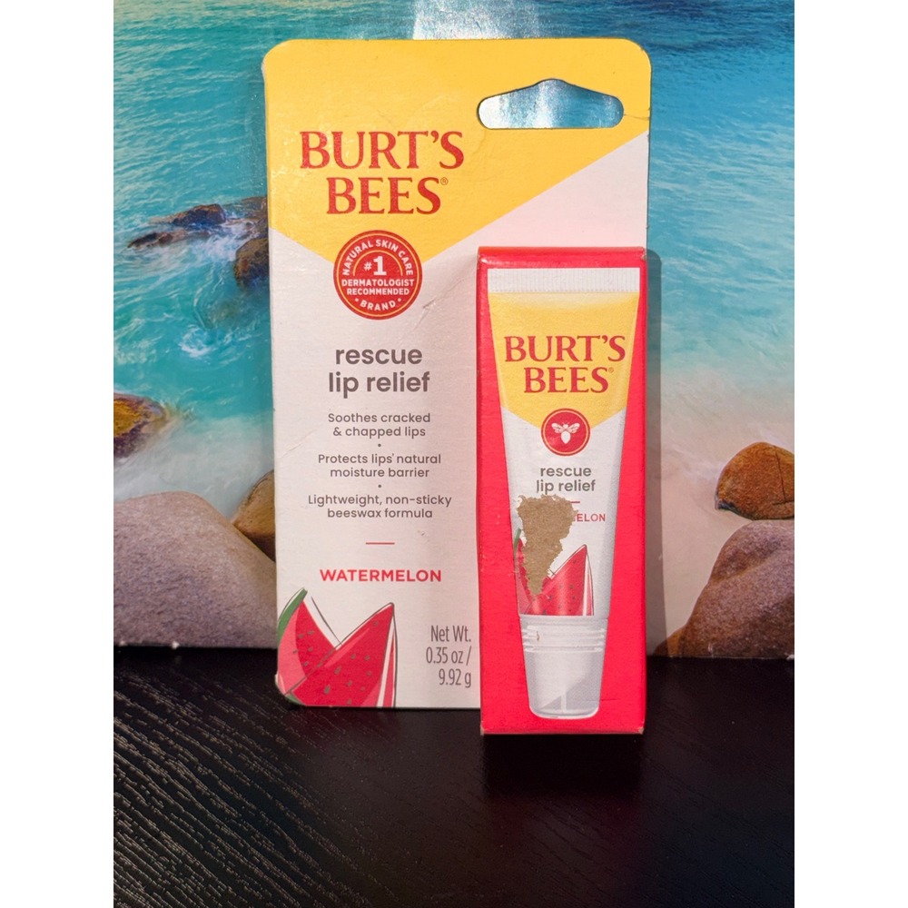 Burt's Bees Rescue Lip Relief Watermelon Healing Dry Lip Treatment 0.35oz NEW
